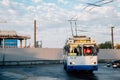 Old local tram bus in Khabarovsk, Russia