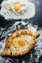 Khachapuri adjara georgian cuisine baked bread