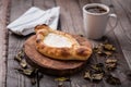 Khachapuri Pastry and Mug of Tea