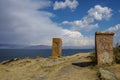 Khachkar (cross stone), Sevan lake, Armenia Royalty Free Stock Photo