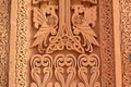 Khachkar pattern on volcanic tuff, texture, traditional Armenian Royalty Free Stock Photo