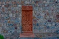 Khachkars in Khor Virap monastery in Armenia Royalty Free Stock Photo