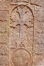 Khachkars in Noravank monastery in Armenia Royalty Free Stock Photo