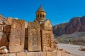 Khachkars in Noravank monastery in Armenia Royalty Free Stock Photo