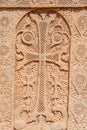 Khachkars in Noravank monastery in Armenia Royalty Free Stock Photo