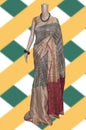Khadi silk fabric saree for indian womens Royalty Free Stock Photo