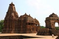 Khajuraho temples and their erotic sculptures, India Royalty Free Stock Photo