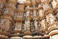 Khajuraho temples and their erotic sculptures, India Royalty Free Stock Photo