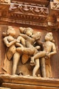 Khajuraho temples and their erotic sculptures, India Royalty Free Stock Photo