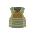 Khaki bulletproof vest. Colorful vector Illustration