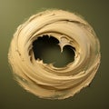 Khaki And Champagne Paint Swirl: Downward View Artistic Abstract Design