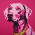 Khaki Dog Large Magenta: Pop Art Illustration Of A White Labrador Royalty Free Stock Photo