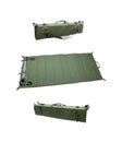 Khaki folding portable mat for military snipers. Isolate on a white back Royalty Free Stock Photo