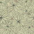 Khaki geometric seamless pattern. Linear branches. Olive beige shades Royalty Free Stock Photo