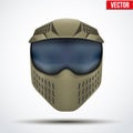 Khaki paintball mask with goggles. Original design