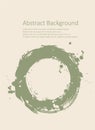 Khaki and white abstract background with ink brush design elements.