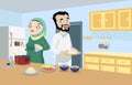 Khaliji Couple In The Kitchen Royalty Free Stock Photo