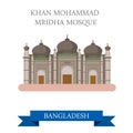 Khan Mohammad Mridha Mosque Bangladesh vector flat attraction