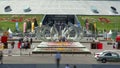 Khan Shatyr and Fountain Horseshoe and Wheel timelapse. ASTANA, KAZAKHSTAN