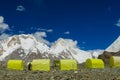 Khan Tengri peak in Tian Shan mountains Royalty Free Stock Photo