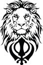 Khanda is the most significant symbol of Sikhism, decorated with a Lion