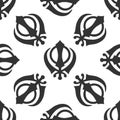 Khanda Sikh icon pattern on white background Royalty Free Stock Photo