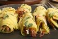 Khandvi is a gram flour and buttermilk snack