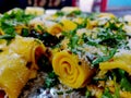 Khandvi is a savory snack in Maharashtrian cuisine as well as in Gujarati cuisine of India Royalty Free Stock Photo