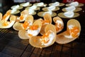 Khanom Beaung Thai or a kind of filled pancake Thai food Royalty Free Stock Photo