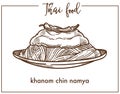 Khanom chin namya on plate from Thai food