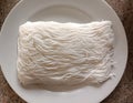 Khanom jeen noodles are a Thai dish served with curry Royalty Free Stock Photo