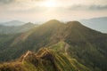 Khao Chang Puak Mountain at sunset, Thong Pha Phum National Park Royalty Free Stock Photo