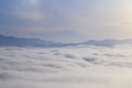 Khao Khai Nui, Sea of fog in the winter mornings at sunrise, New landmark to see beautiful scenery at Phang nga, Thailand