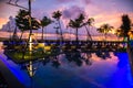 Khao Lak beach resort views at sunset, in Thailand