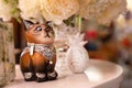 Khao Lak, Thailand, August 30, 2019: a souvenir of a kind of cute kitty handmade, great gift, sold in the gift shop for tourists