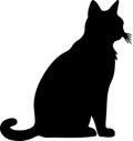 Khao Manee Cat Black Silhouette Generative Ai Royalty Free Stock Photo