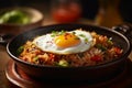 Khao pad fried rice on a plate Thailand food Ai generative