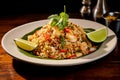 Khao Pad Thai-style fried rice. Traditional Thai dishes
