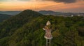 Khao Rang viewpoint tower landmark in Phuket town it is on Tung Ka hill in Phuket town. Royalty Free Stock Photo