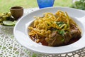 Khao Soi Thai Noodle Curry Soup with chicken Royalty Free Stock Photo