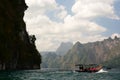 Boat trip on Cheow Lan lake. Khao Sok National Park. Surat Thani province. Thailand Royalty Free Stock Photo