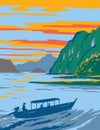 Khao Sok National Park in Surat Thani Province Thailand WPA Art Deco Poster