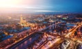 Kharkiv city in evening illumination Royalty Free Stock Photo