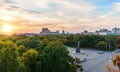 Kharkiv downtown skyline, beautiful sunset panorama, Ukraine Royalty Free Stock Photo