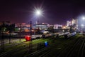 Kharkiv railway depot at night