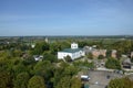 KHARKIV, UKRAINE - AUGUST 27, 2019 Aerial view of Chuhuiv city, a birthplace of Ilya Repin, a famous sculptor and