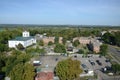 KHARKIV, UKRAINE - AUGUST 27, 2019 Aerial view of Chuhuiv city, a birthplace of Ilya Repin, a famous sculptor and