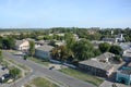 KHARKIV, UKRAINE - AUGUST 27, 2019 Aerial view of Chuhuiv city, a birthplace of Ilya Repin, a famous sculptor and