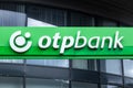 Kharkiv, Ukraine, August 31, 2020: Signboard otp bank, building facade. Illustrative editorial