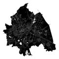 Kharkiv, Ukraine, Black and White high resolution vector map Royalty Free Stock Photo